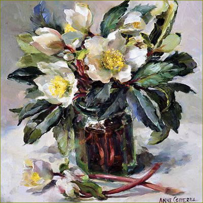  Les fleurs par les grands peintres -   Anne Cotteril - Hellebore - roses de Noël