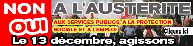 Le 13 décembre 2011, dans l’Hérault, refusons l’austérité sous toutes les formes, exigeons une autre répartition des richesses !