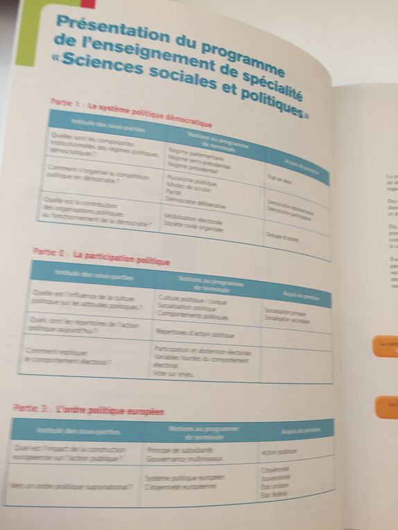 livre scolaire terminal ES sciences sociales  et politiques 