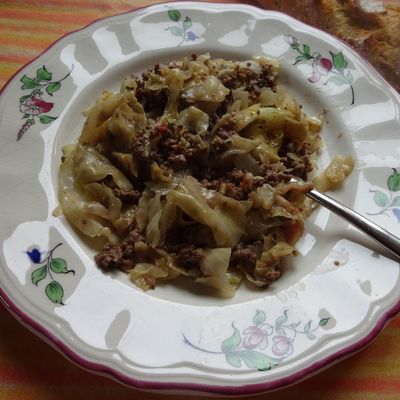 Chou blanc au boeuf, recette allemande .