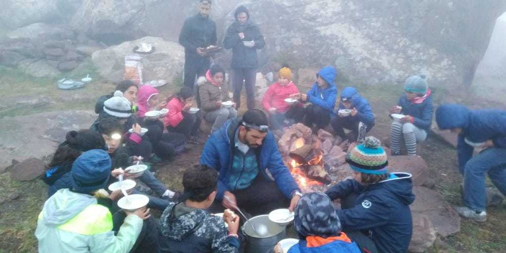 Moments de vie au bivouac avec Zitouna et pendant la rando