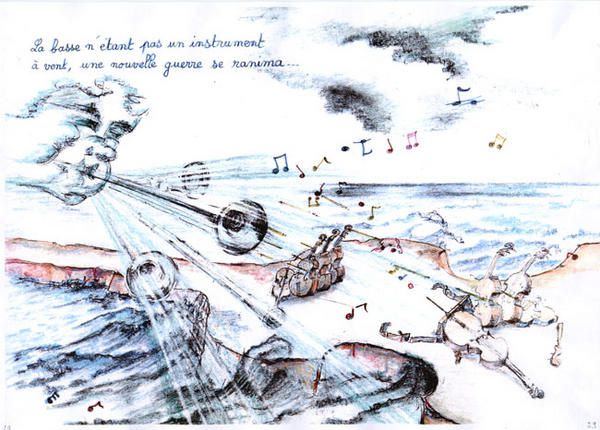 texte La Feuille et le Vent écrit par Clovis à l'age de 12 ans et illustrée par Mata