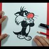 Como dibujar a Silvestre paso a paso - Looney Tunes