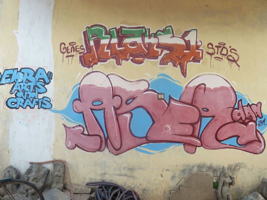 Voila tous les types d'art de rue que j'ai découvert en Inde. C'est moins riche que l'Amérique du Sud mais ça vaut le coup d'oeil