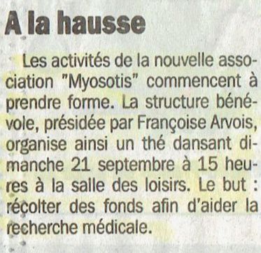 Myosotis, une association active pour la lutte contre le handicap.
Cet album regroupe les articles publiés par le quotidien L'UNION et parlant de nous.