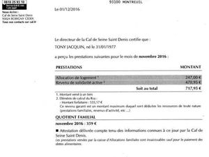 Depuis plusieurs mois la CAF verse directement à la ville l'allocation correspondant à l'indemnité d'occupation  (loyer?) pour ce logement... peu salubre. Tony déclare qu'on refuse de lui en donner les clés. Ce versement de la CAF est problématique vu la situation. tout s'explique certainement très bien, il y a peut-être une jurisprudence, mais l'impression générale qui se dégage est plutôt trouble.