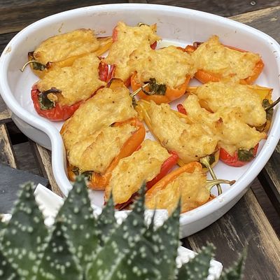 Mini-poivrons farcis à la brandade parmentière
