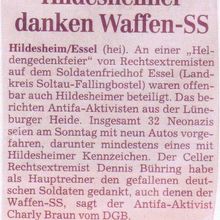 "Hildesheimer danken Waffen-SS"