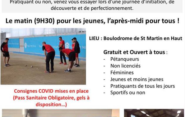 Journées Découvertes Boulistes à St-Martin en Haut les samedi 4 et 18 septembre 2021