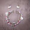 Bracelets perles de verre et breloques + boucles d'oreilles