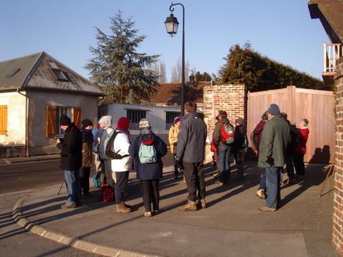 Randonnée avec une température de - 4°C et un vent d'est important à Porcheux le dimanche 1er février 2009