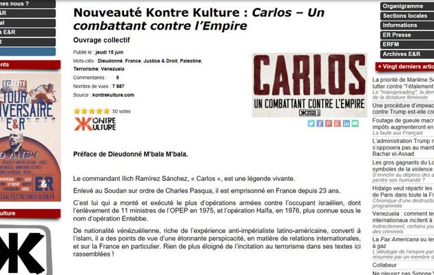 Quand E.R fait la promotion du criminel anti-occident Carlos