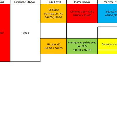 Programme des vacances d'avril