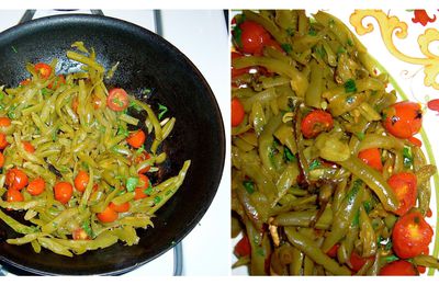 Poêlée d'haricots verts et tomates cerises persillées