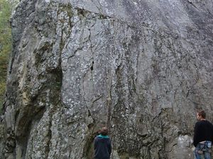 site d'escalade  à l'entrée  des gorges.