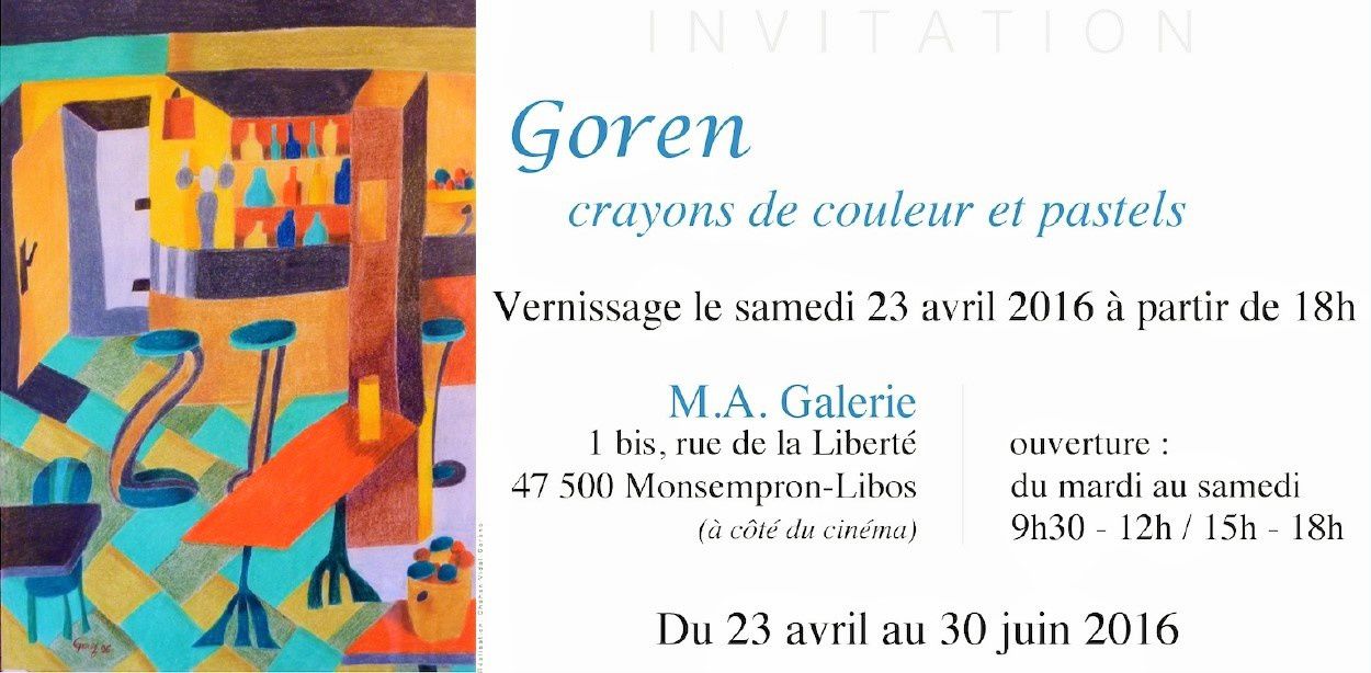 exposition Goren à MA Gallerie