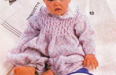 Tutoriel gratuit tricot layette : Une barboteuse à croquer