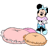 Bonne nuit - Minnie - Oreillers - Disney - Gif animé - Gratuit