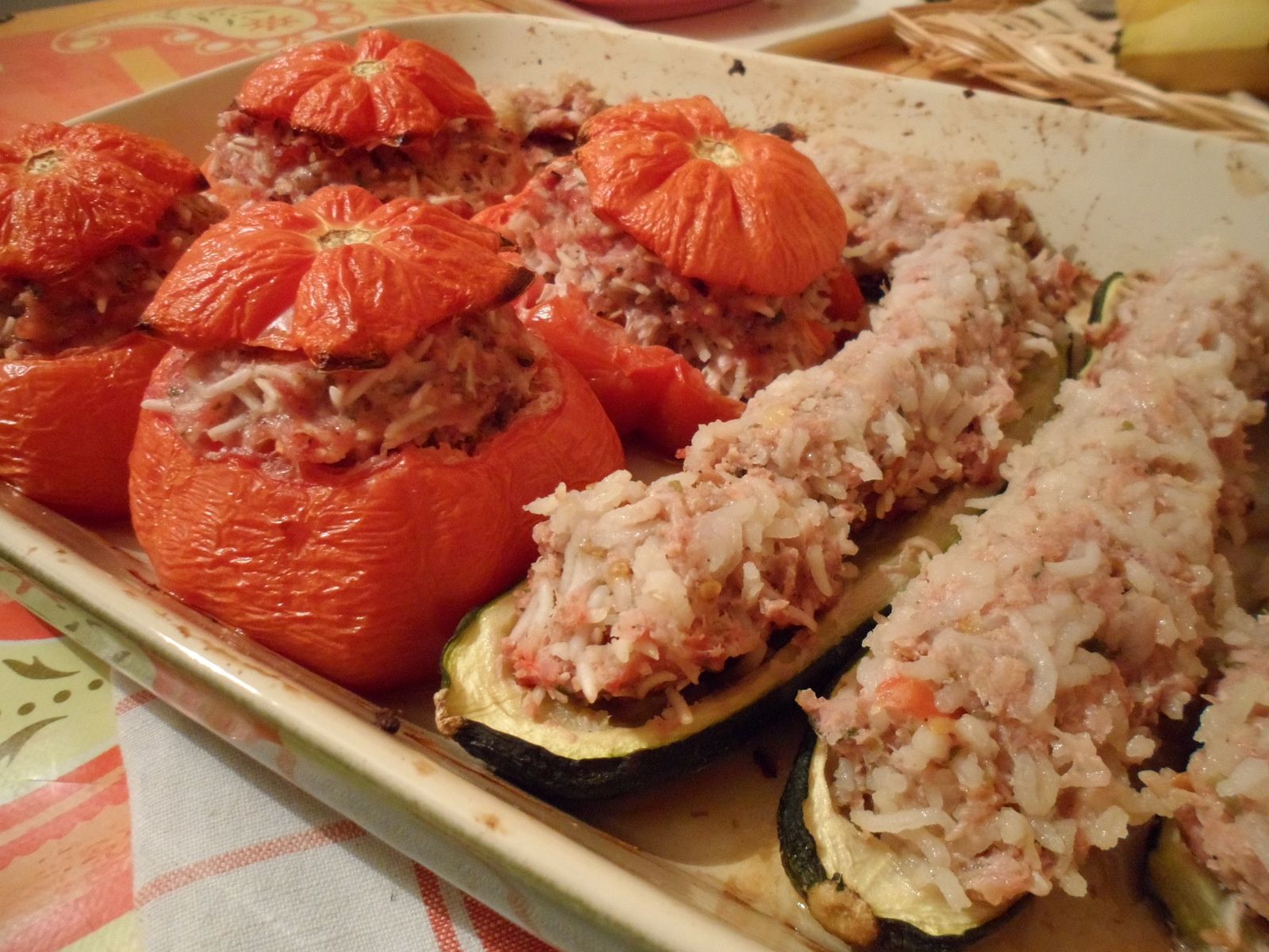 Tomates et courgettes farçies