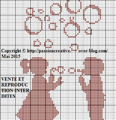 Grille gratuite point de croix : Enfants qui font des bulles de savons monochrome