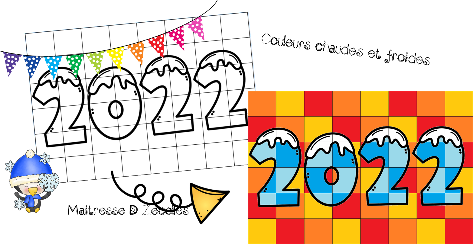 Carte Bonne Année 2023 Maternelle Arts Visuels : Bonne année ! - Mes tresses D Zécolles