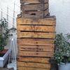 Les caisses de bois tranformées en jardinière