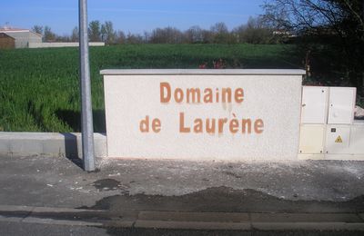 Domaine de Laurène gravé dans la pierre.