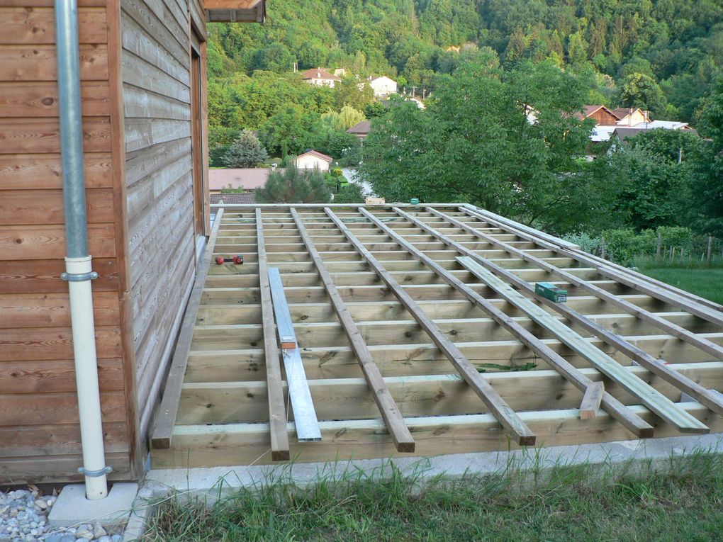 Création de la terrasse bois sur mur porteur