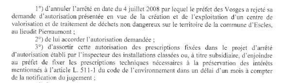 Stupeur à Pierraumont, le tribunal administratif de Nancy a annulé l'arrêté préfectotal de refus du projet SITA. Mais, le jugement prononcé aurait pu être bien pire !