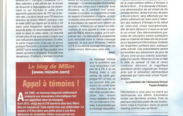 Le RDV de YQUET-Aviation sur le magazine papier de Microsim...