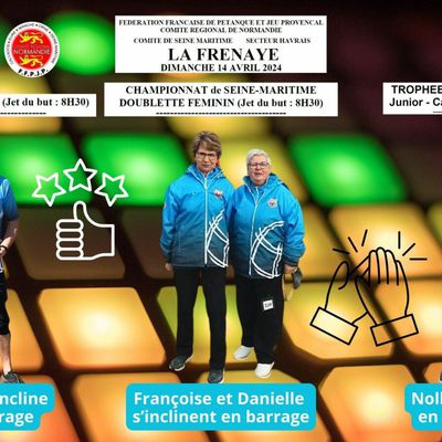 Dimanche 14 avril 2024 à la Frénaye, Championnat et trophée