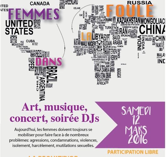 Samedi 12 mars 2016 * Journée internationale des droits des femmes 2016 à la REQUIZ D'OR (75010 - Paris)