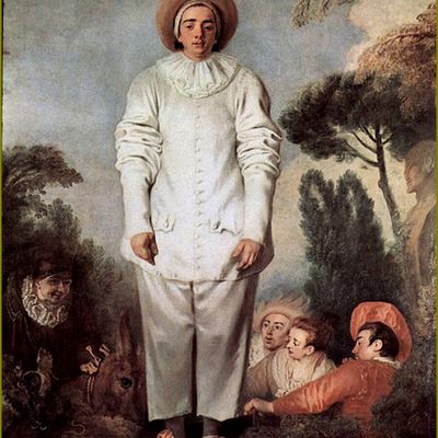 commedia dell'arte par les grands peintres -  Antoine Watteau  Pierrot