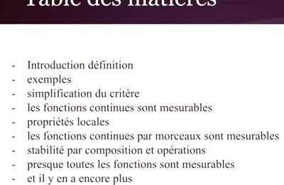 POST BAC - Intégrale de Lebesgue - Fonctions mesurables