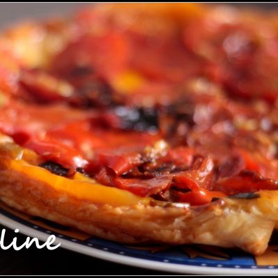 Tatin de tomates mozzarella a la crème balsamique