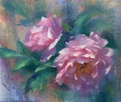 Dessin et peinture - vidéo 1916 : Deux fleurs à la peinture à l'huile.