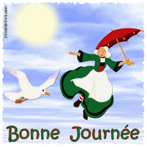 Gif Anime Bonne Journee Avec Becassine Qui S Envole Avec Le Vent Marin Breton Les Gifs Animes De Dentelledelune