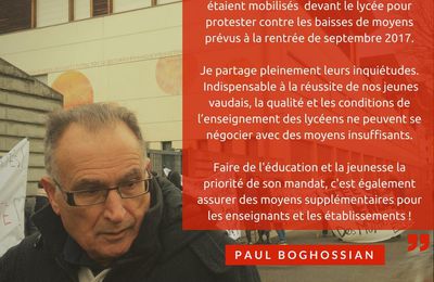 Lycée Doisneau : "je suis assez consterné de la faible mobilisation des élu.e.s locaux face à cette situation" P Boghossian