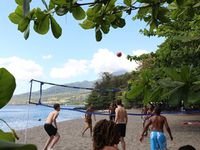 Swim and beach volley at Anse Turin, Carbet. Quiz: What are the names of these 2 Italian mermaids?!