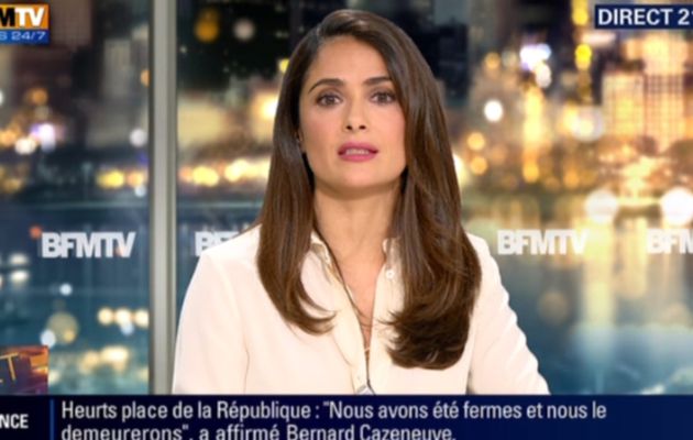 2015 12 01 - SALMA HAYEK invitée de NEWS ET COMPAGNIE sur bfm tv 