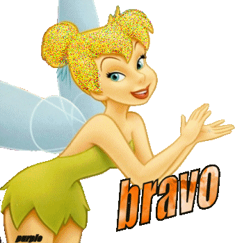 Bravo - Fée Clochette - Peter Pan - Disney - Dessin animé - Gif scintillant - Gratuit