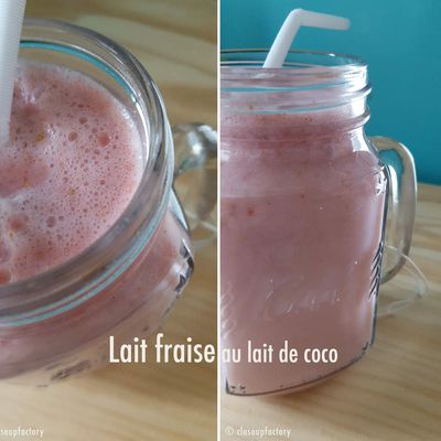Recette du lait fraise au lait de coco
