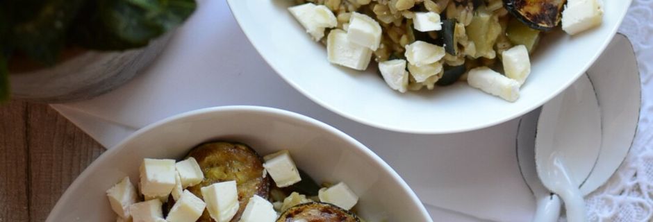 Risotto d'orge courgettes fromage de chèvre #végétarien