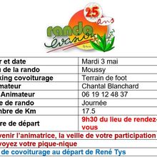 Rando journée mardi 3 mai