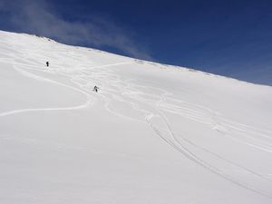 Lorsque les conditions de neige sont bonnes, on peut vraiment se faire plaisir dans la descente !