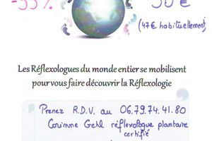 Semaine mondiale de la réflexologie au cabinet d'Embrun avec Corinne Gehl réflexologue plantaire certifié 