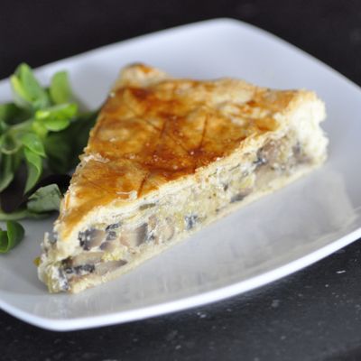 Tourte poireaux champignons comté