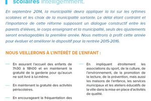 Rythmes scolaires : la nouvelle municipalité et Monsieur le Maire nous auraient-ils menti ?