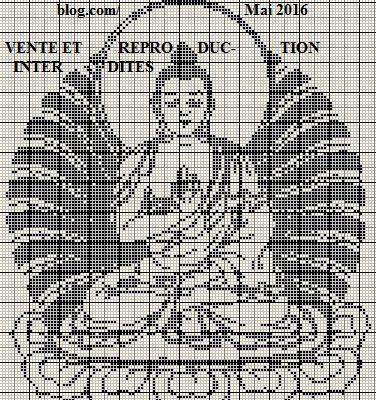 Grille gratuite point de croix : Bouddha 3
