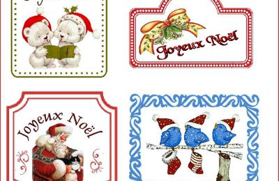 Étiquettes de Noël à imprimer gratuites